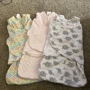 Newborn Halo “Back is Best” Swaddles. Take all three !